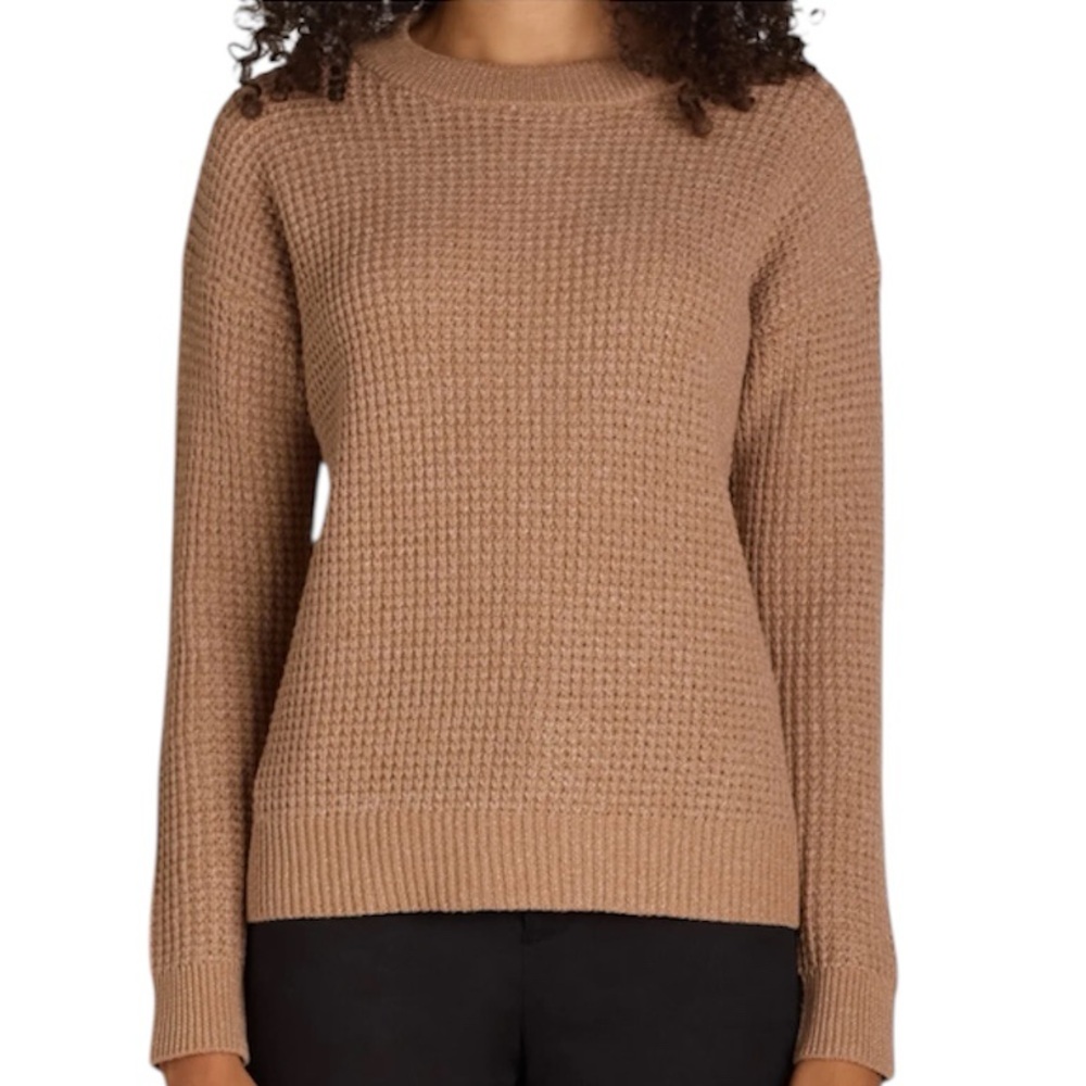 TIME AND TRU Tan Waffle Knit Sweater